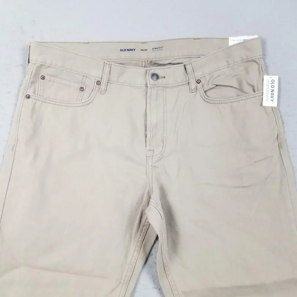 Old Navy Jeans Mens 38x30 Beige Straight Leg 100% Cotton Denim Casual Pants‎